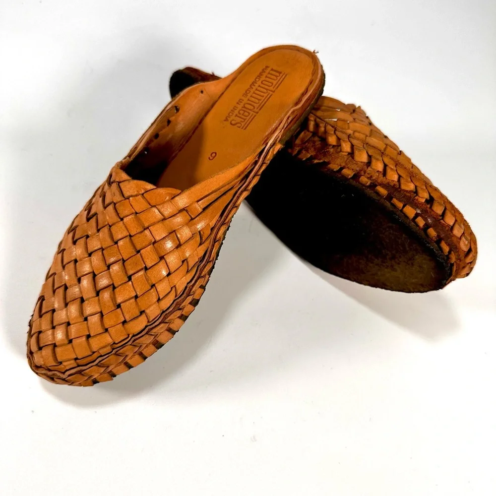 Mohinders Elegant Handwoven Leather Mule Slide Slip